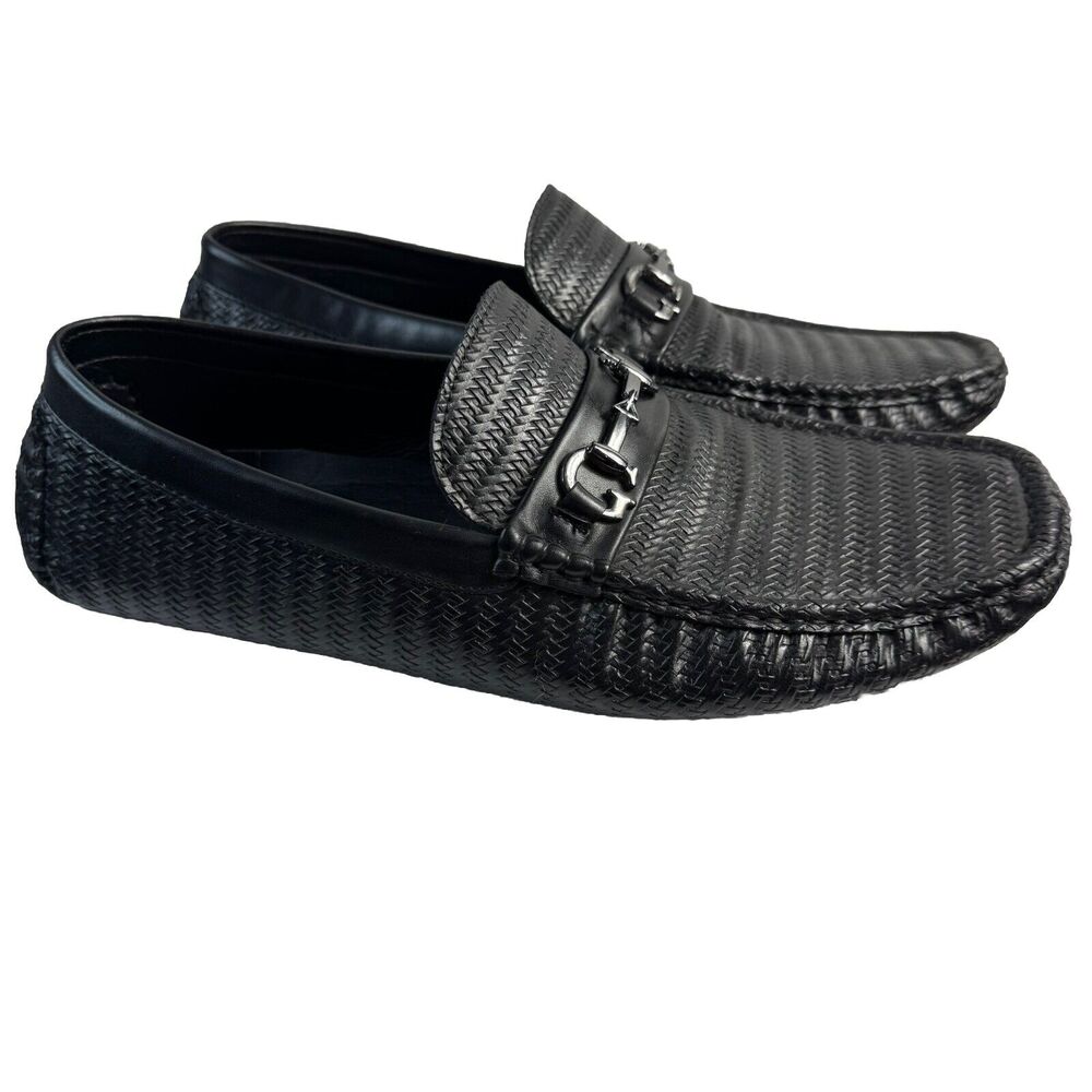 Guess Shoes Men's Size 11 M Black‎ Driving Loafers Slip On EUC Textured